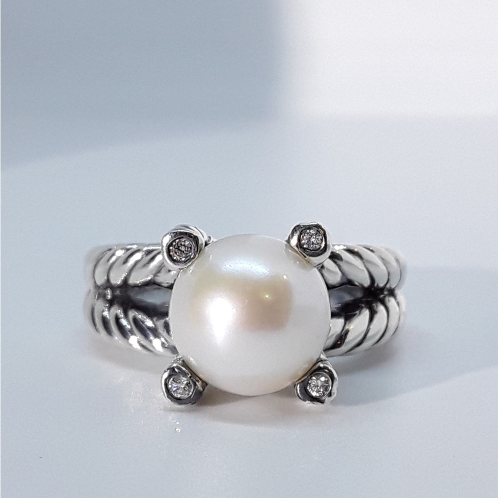 David Yurman Sterling Silver Pearl Ring